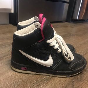 Black & pink Nike Air high tops